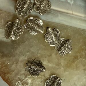 8 Sterling Silver Karen Hill Tribe Floral Beads